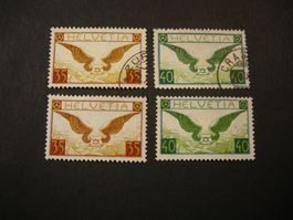 1929 FLUGPOST F14/F/15 je POSTFRISCH + GESTEMPELT SBK 550.00