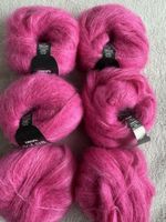 6 Knäuel Drops Kid-Silk Garn pink 75% Mohair 25% Seide