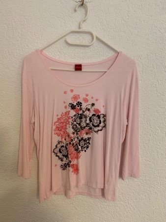 Olsen Shirt rosa Glitzersteine Gr. M