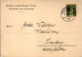 1932 EINLADUNG-POSTKARTE WEINFELDEN NACH THURBERG TELLKNABE
