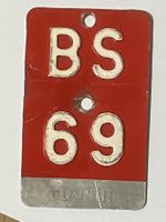 BS 69 - VELONUMMER - FAHRRADSCHILD - PLAQUE DE VELO - BS 69