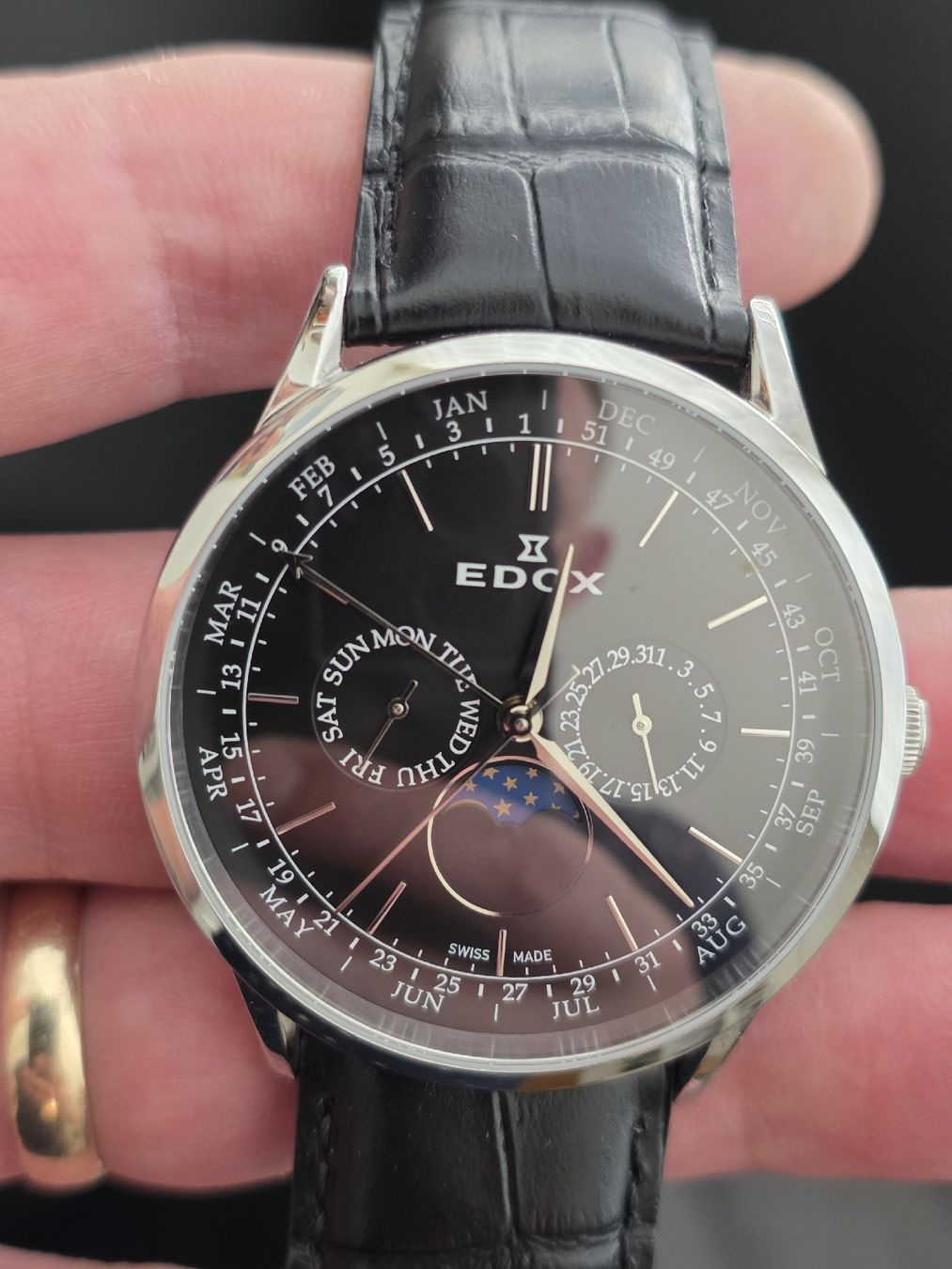 Edox Orologi: Edox Les Vauberts Moonphase Quartz  – Usato da Grand-Lancy venduto da Precision-GE 1