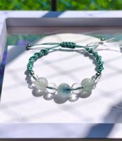 Bracelet fait main- fluorite plume et cristal de roche