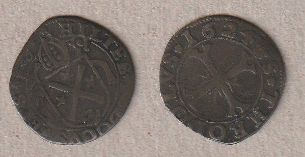 Alle Münzen: Bistum Sitten, 1/2 Batzen 1624 – Gebraucht aus Allschwil von Coinfreak