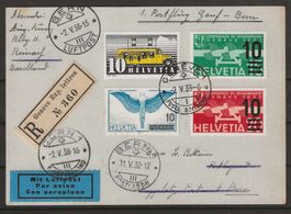 1930 : 1. Postflug Genf -Bern auf R-Brief, KP 200.--