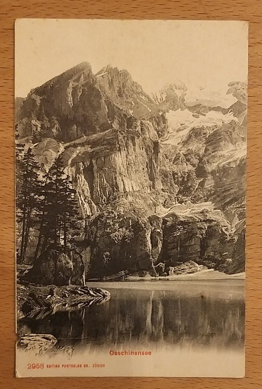 Ansichtskarten: Postkarte Oeschinensee mit Hotelstempel – Gebraucht aus Unterägeri von PhilatelieStudiger