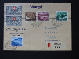 Firmen Beleg Gfeller Uhren LU frankiert PP 1953