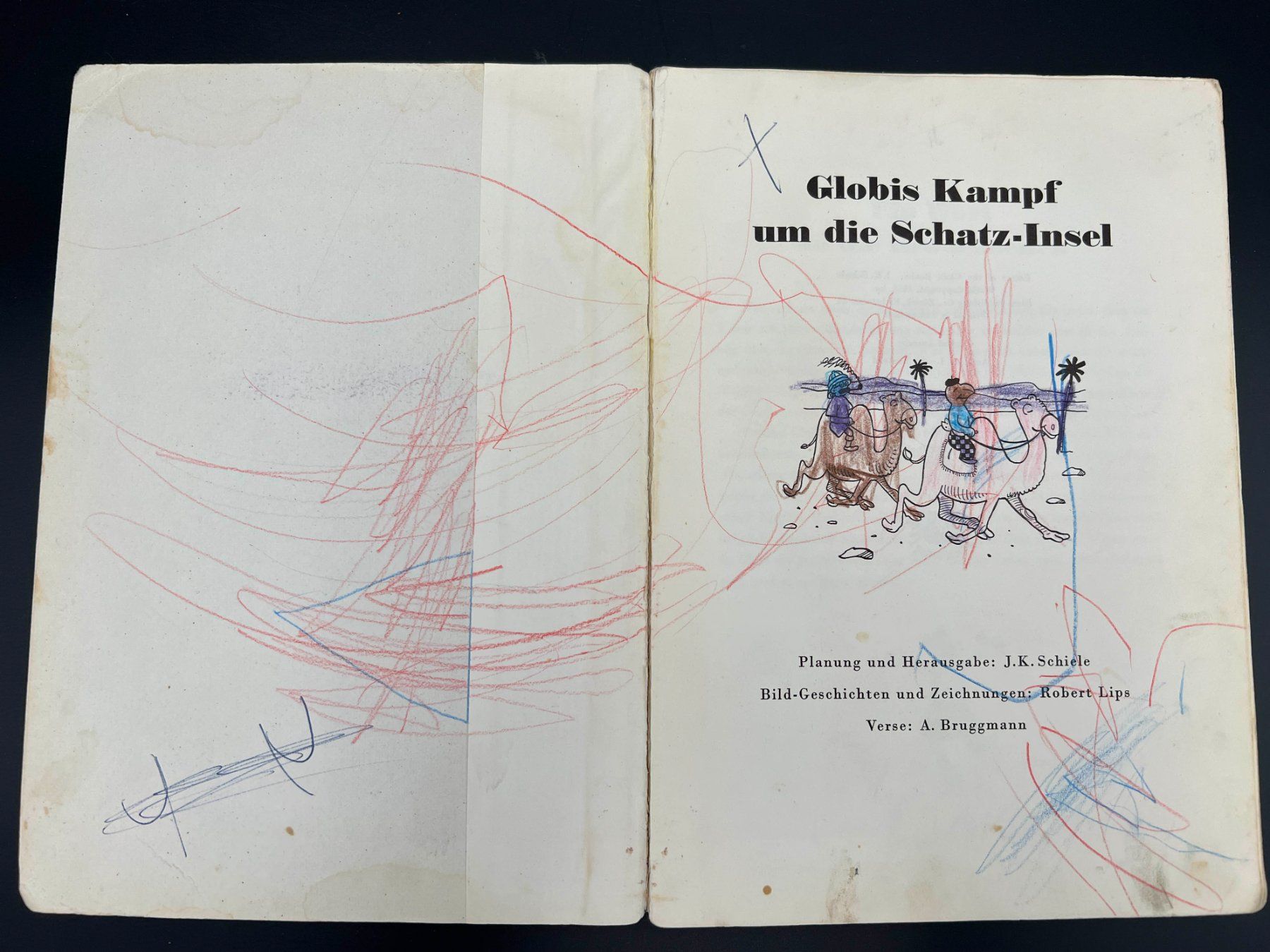 Bücher: Globis Kampf um die Schatzinsel, 1956 – Gebraucht aus Häusernmoos von Eselsohren 3
