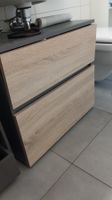 Grau - Brauner Lavabo Unterschrank