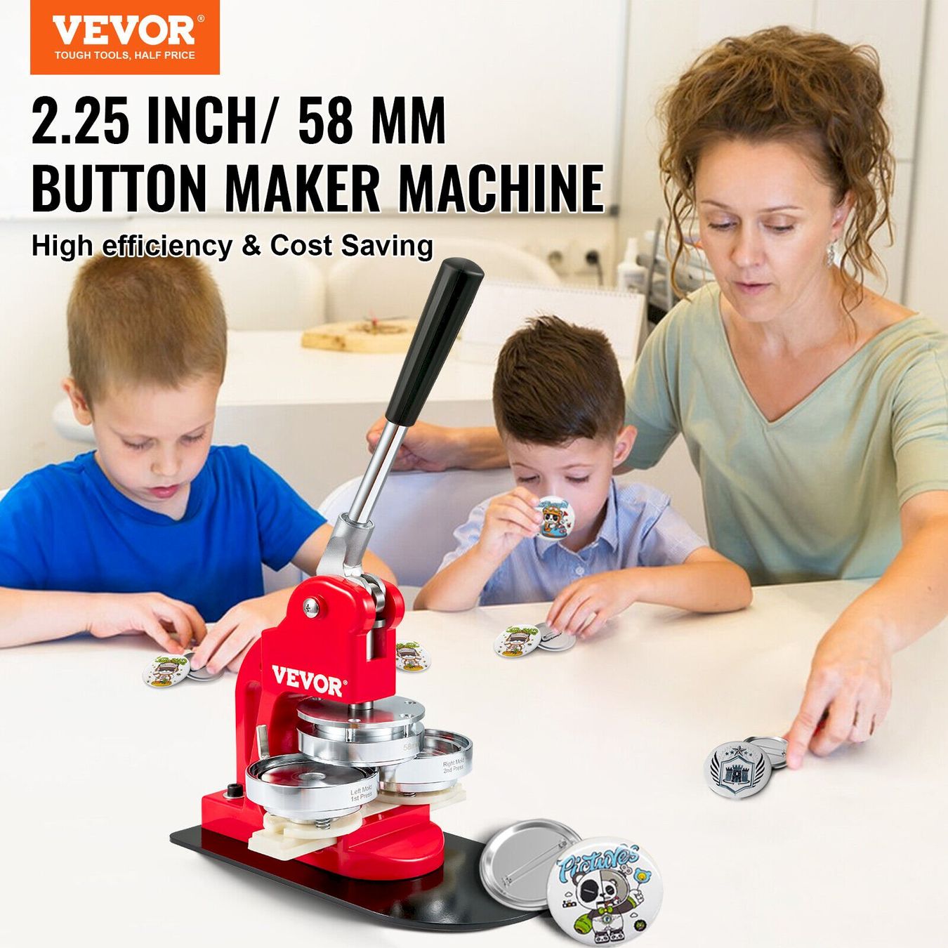Bastelsets: VEVOR Buttonmaschine 58 mm + 500 Stk. – Neu und originalverpackt aus Bottighofen von zaap 4