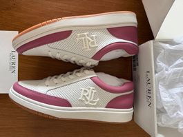 Lauren Ralph Lauren Damen Sneaker Weiss Rosa Grösse 39