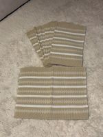 8er Set Tischsets, Beige/Weiss gestreift, Herbstdeko