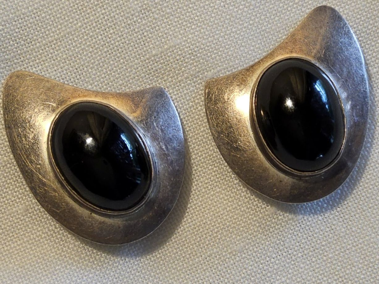 Boucles d'oreille: Vintage Sterling Silber Mexiko Ohrclips – D'occasion à Zürich par Aleick