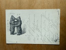 Antike Postkarte, Bärenkarte, Kaiser & Co, Bern, gel. 1905