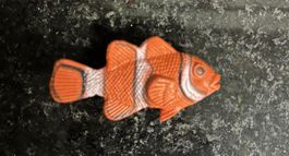 Clownfisch Figur orange weiss Kunststoff guter Zustand