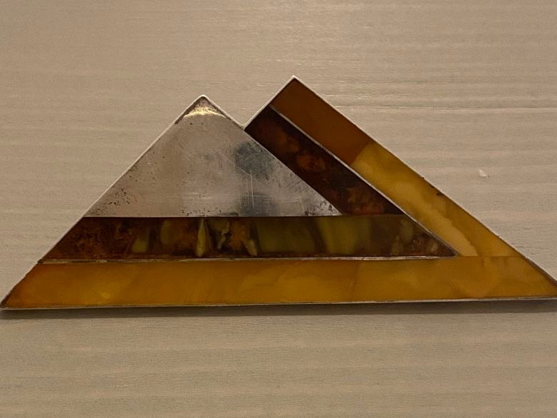 Broschen & Nadeln: Bernstein-Brosche Sterlingsilber 925 – Gebraucht aus Birr von Vintage-Liebhaber