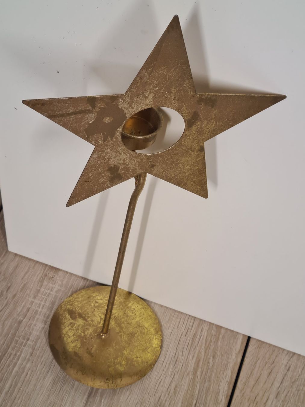 Portacandele: Goldiger Kerzenständer, H 46 cm – Usato da Amriswil venduto da kleindeko 2