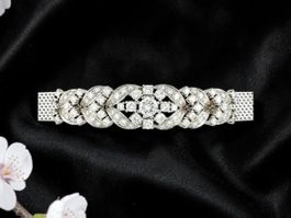 VINTAGE, Diamant - Armband, ca.4.00 ct F-H/VS