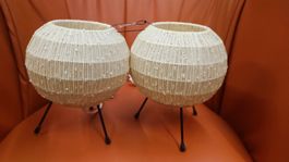60er Vintage Nachttischlampen 2er Set Mid Century Tripod