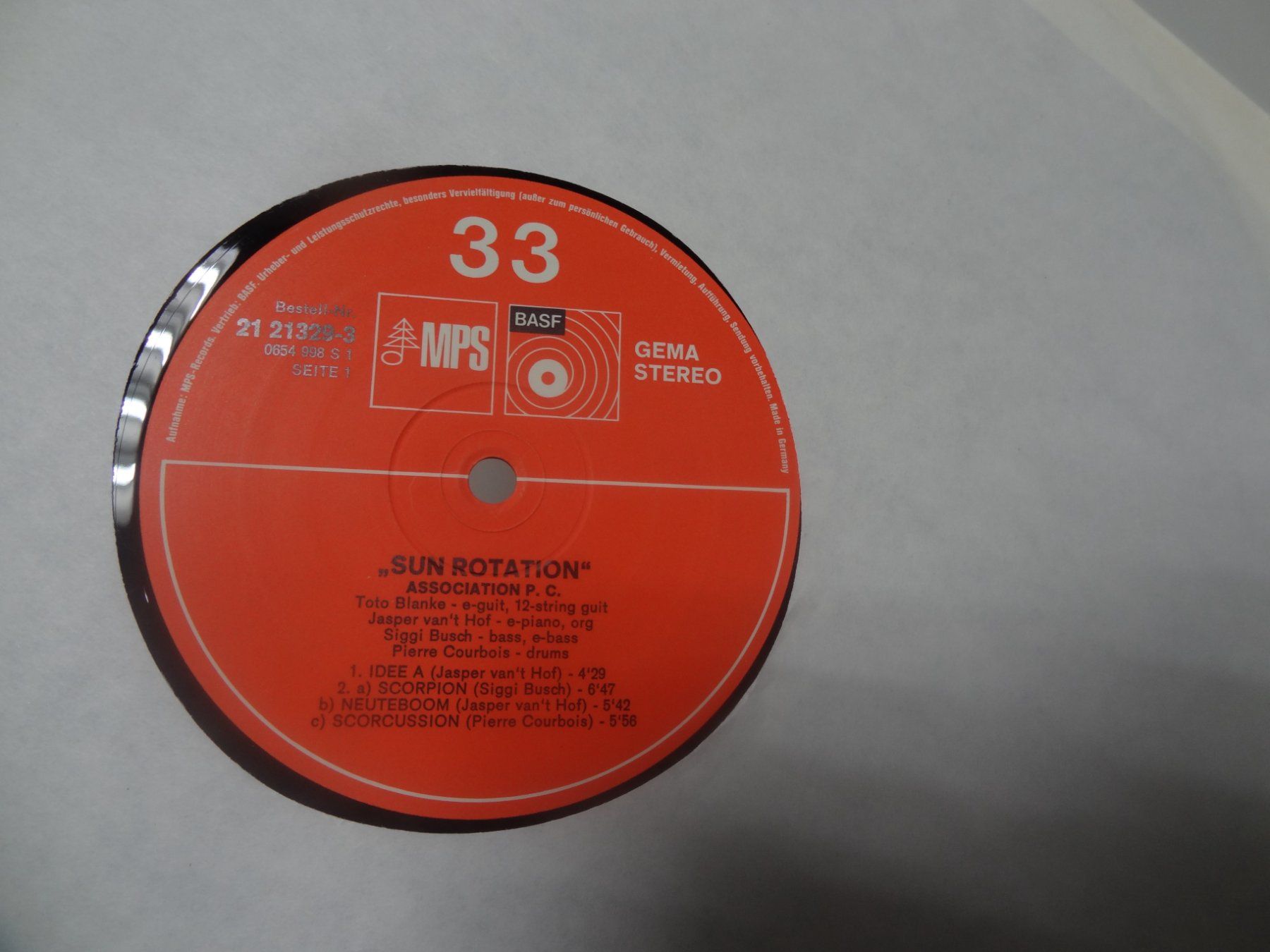 Dischi in vinile: Association P.C. – Sun Rotation Association P.C. - MPS-Label – Usato da luzern venduto da musicandart 3