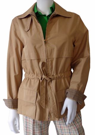 Jacke Gr. M Popeline Baumwolle beige VINTAGE 1970s