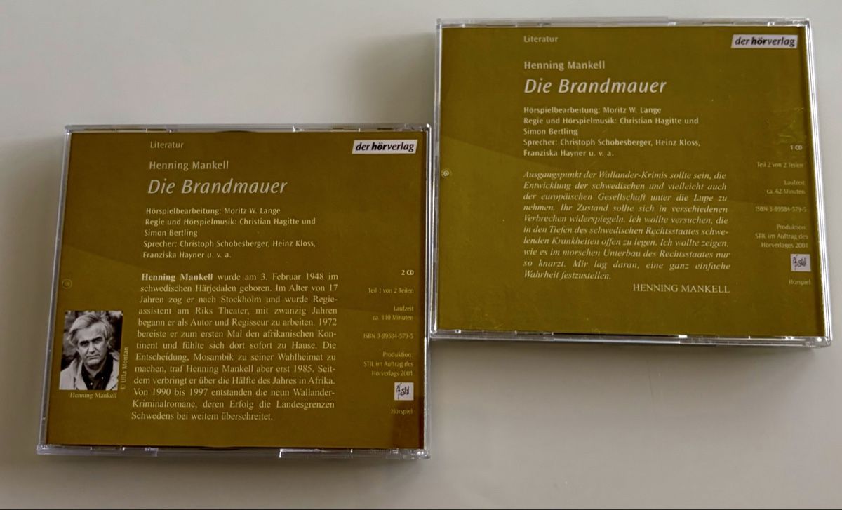 Hörbücher: Hörbuch Henning Mankell Die Brandmauer – Gebraucht aus Gränichen von RetoLexi 1