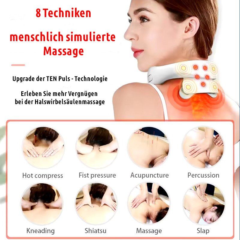 sexy unterwäsche für herren oyajia Massagegerät Rückenmassagegerät mit Heizfunktion,  Drei-in-Eins-Massagekopfstütze, Set, Multimodus (Rotation, Intensität,  Vibration, Heizung), 8 Abschnitte main image 1