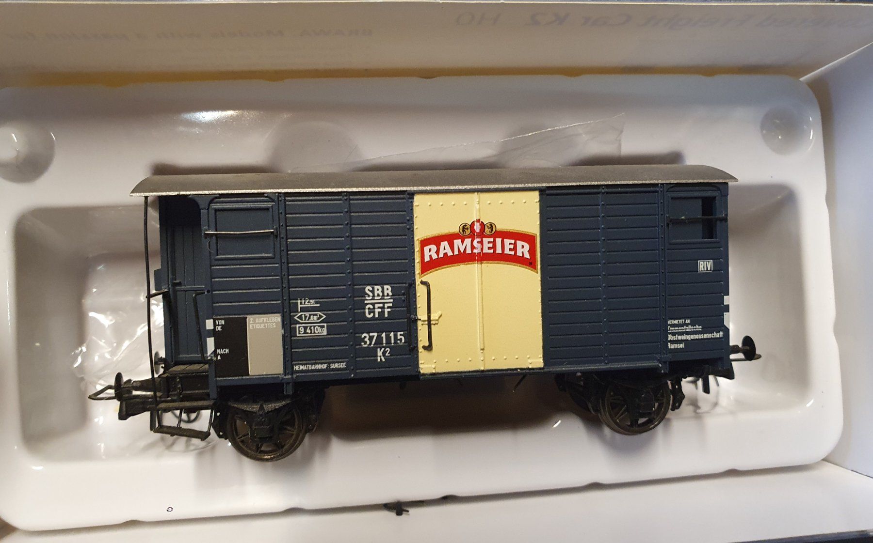 Brawa Modellini di ferrovie: BRAWA:DC: SBB GÜTERWAGEN K2 "RAMSEIER" 47824 OVP – Usato da Biglen venduto da taunus82