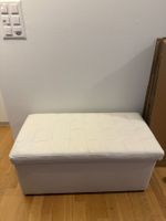 Weiße Sitzbank mit Stauraum – 85 × 45 × 39 cm