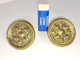 2 schöne antike Möbel Griffe, Messing (LOT566#MBS3)