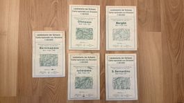 Landeskarten der Schweiz 1:50000, 5 Stk, von 1965