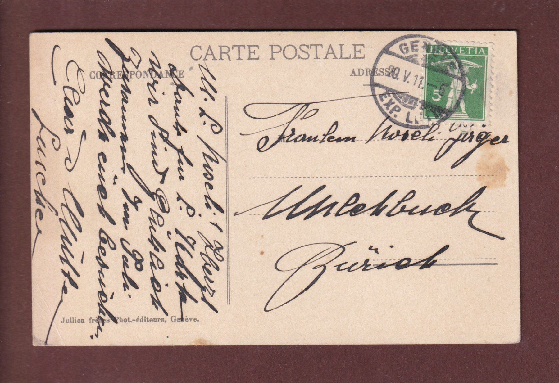 Cartoline postali: GENEVE - Hôtel des Postes - Tram - 1911 – Usato da Pully venduto da nicecards-shop 1