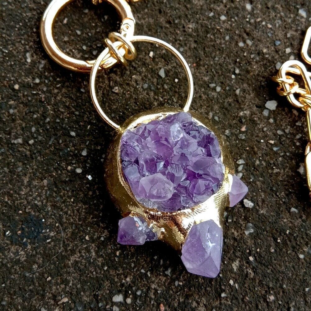 Ketten: Mina Druzy Amethyst Perlen Kette Echt Collier Perle Vrai – Neu (gemäss Beschreibung) aus Prilly von ilyria73 3
