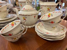 Kaffee-/ Teeservice  21-teilig Vintage - Bavaria Elfenbein