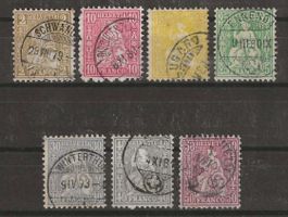 1867 : Serie Sitzende Helvetia Nr. 37 - 43 : KP 410.--