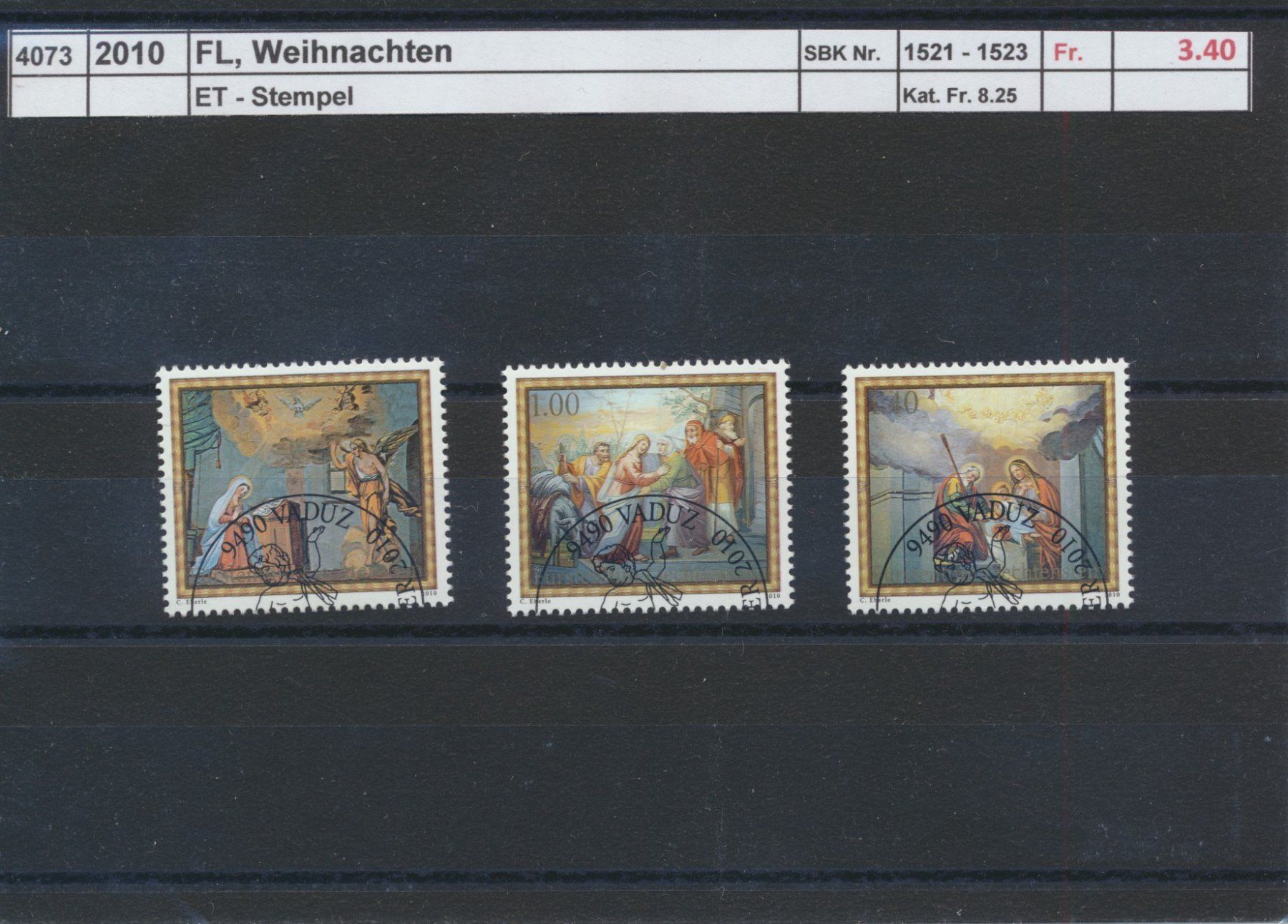 Tutti i francobolli: 2011 FL, "Weihnachten", ET - Stempel – Usato da Winterthur venduto da Zupogeru
