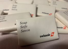 Patriotisches Relikt! Original “Cabinsoap”,SWISSAIR,28Stk
