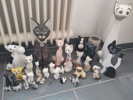 Süss & Charly: Dekofiguren Sammlung Katzen, Vintage!