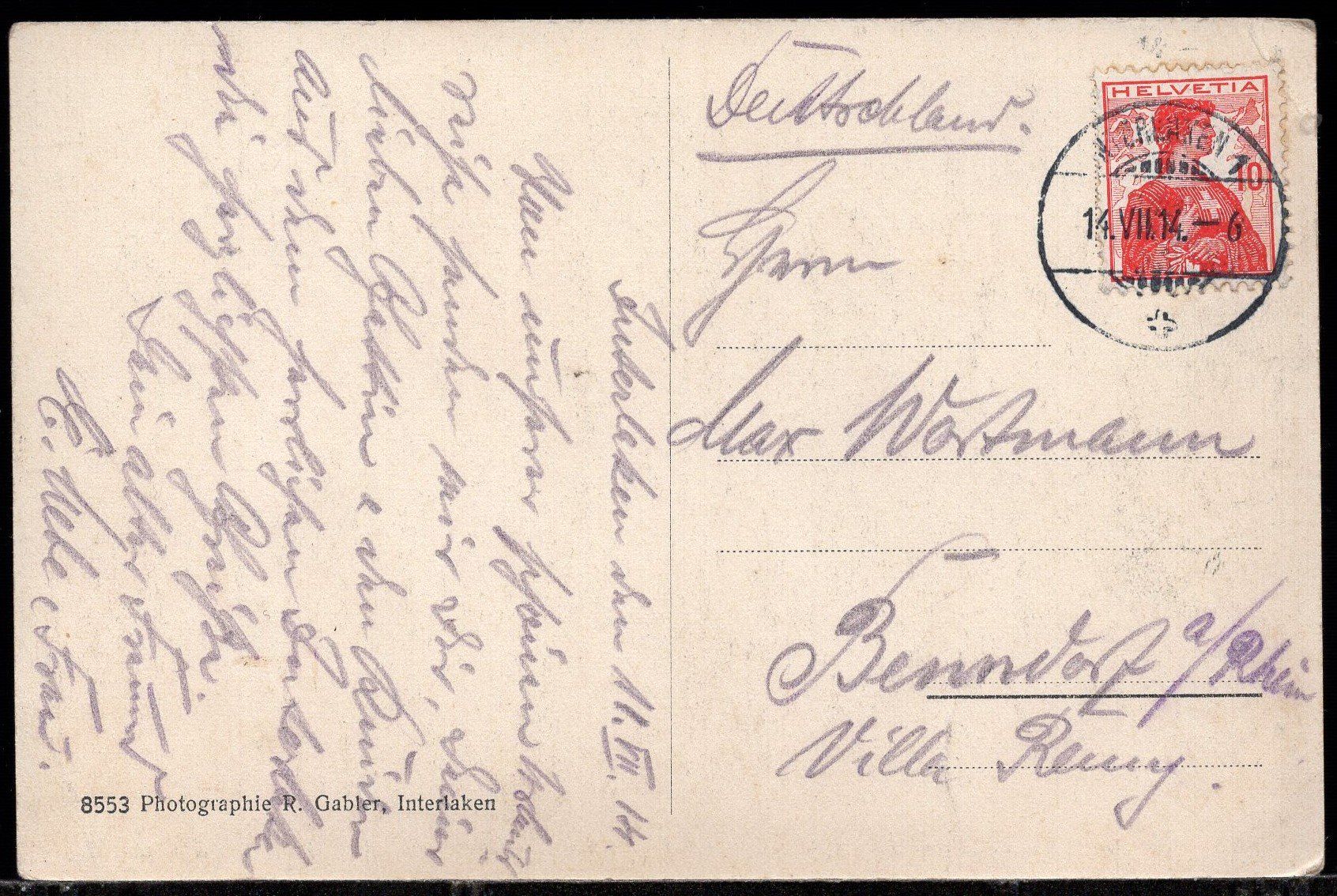 Ansichtskarten: Wengen  1914  Panorama – Gebraucht aus Aarau von kufi44 1