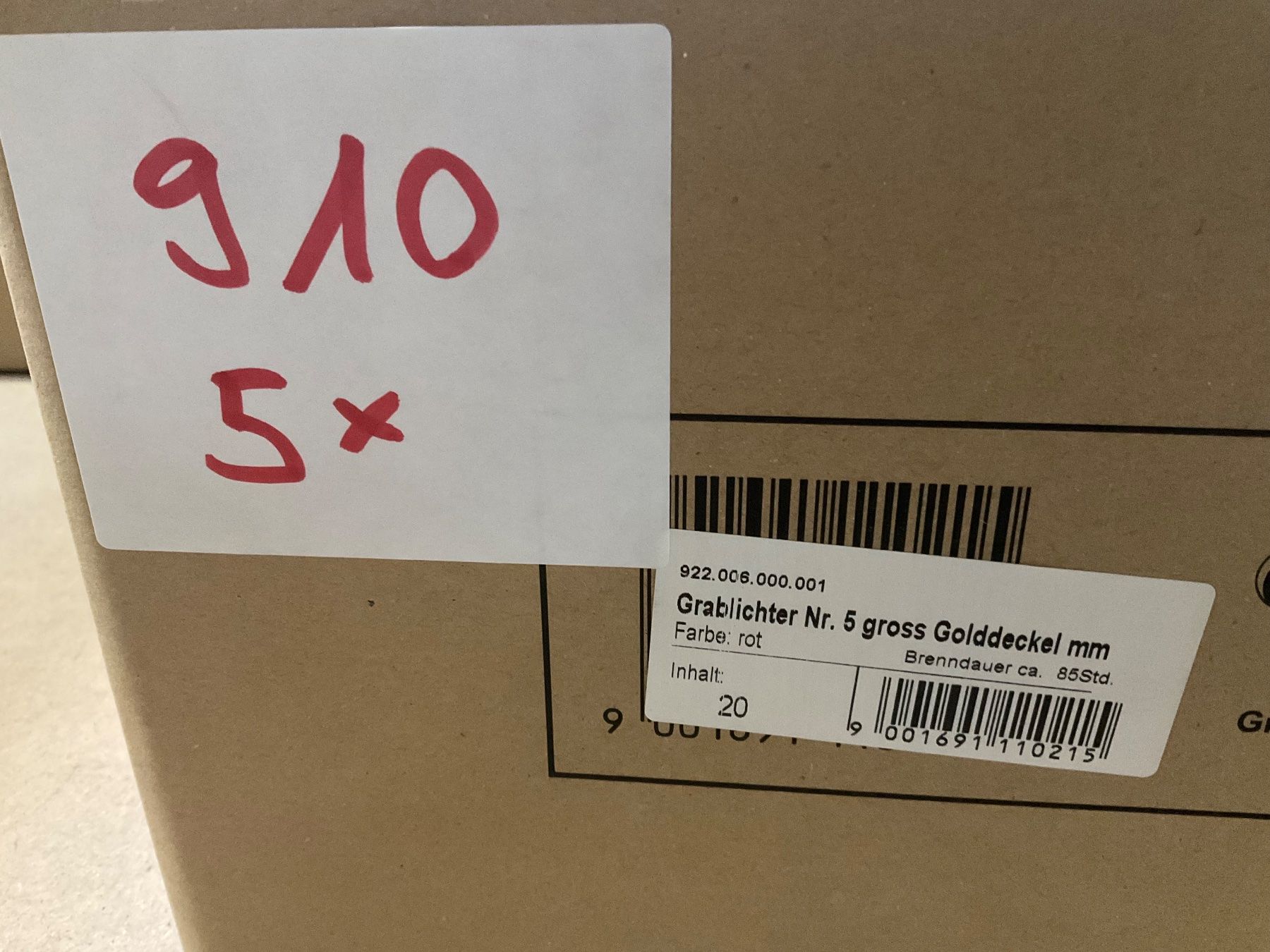 Candele: 910 Posten Grablichter Nr.5 gross aus Liquidation – Nuovo (secondo la descrizione) da Derendingen venduto da Meisterstuecke 5