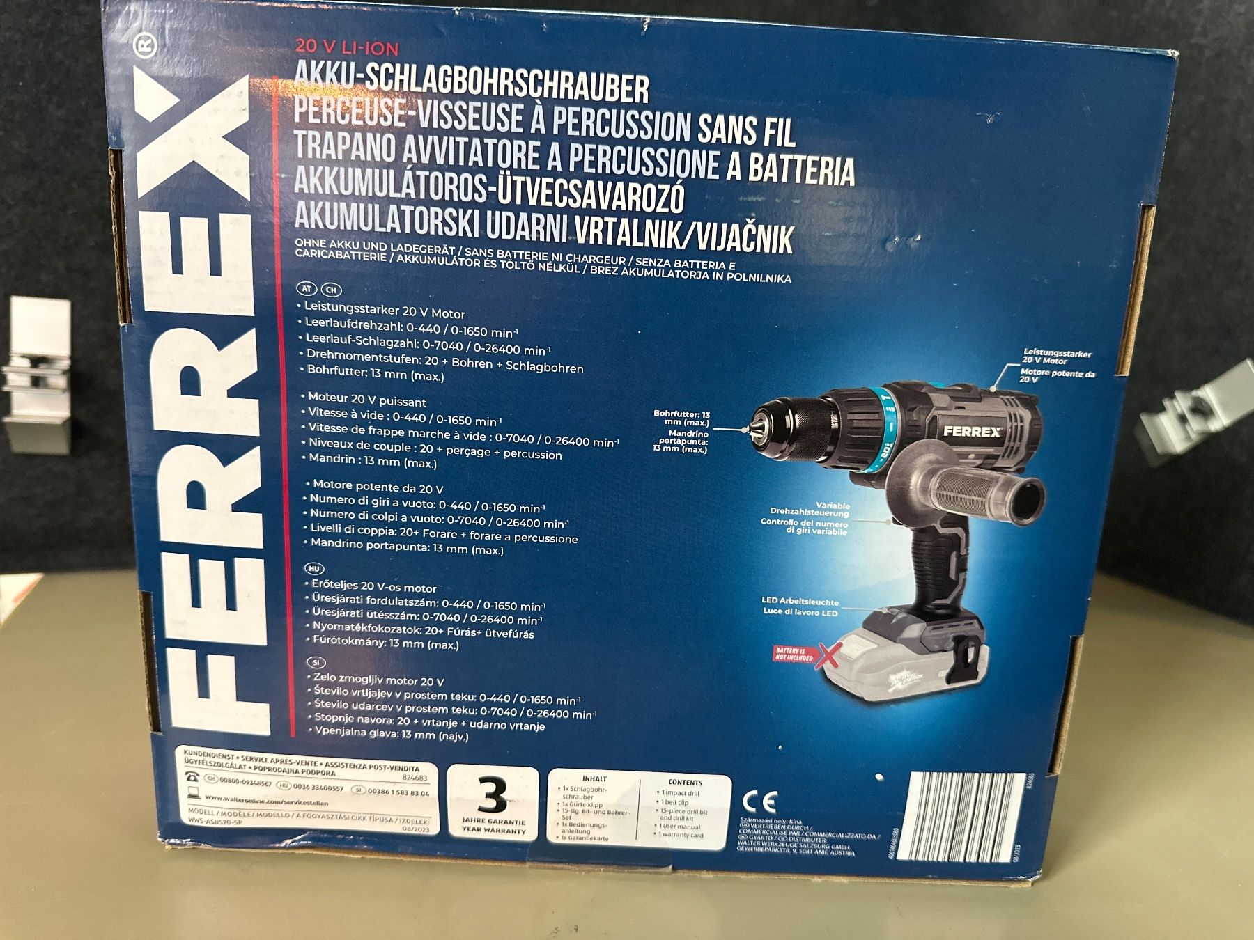 Trapani: Ferrex Akku-Schlagbohrmaschne – Nuovo e nell'imballaggio originale da Brügg BE venduto da TSP02 2