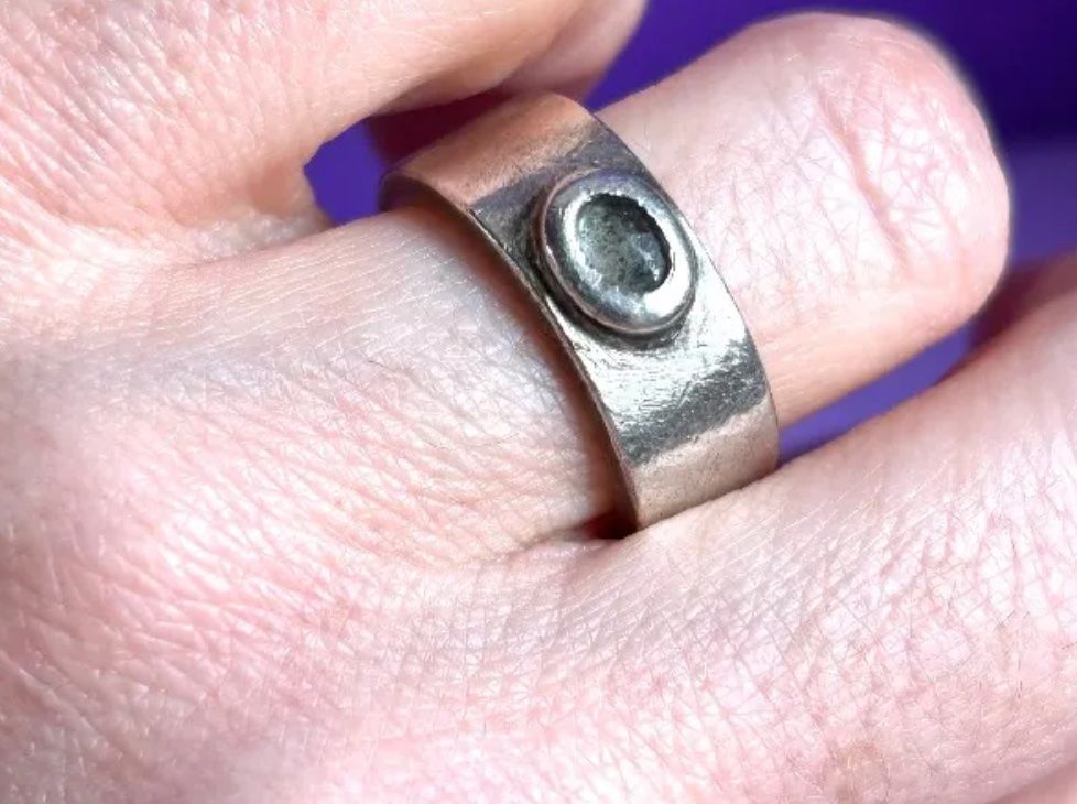 Anelli: Silberring Unikat Handarbeit mit Stein Gr. 58 – Usato da Dittingen venduto da Bijoubelle 3