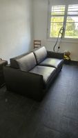 Schlafsofa Leder schwarz 177 cm Breite guter Zustand.