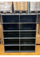 USM Haller Regal 2x5 in anthrazit mit Glasregalen