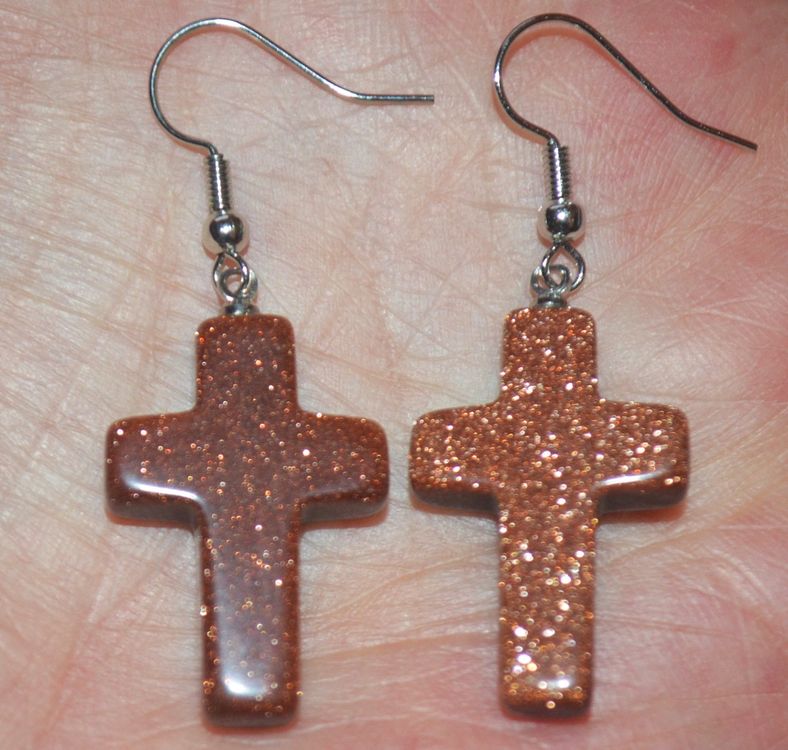 1 PAAR KLAPP Creolen Mit Anhänger Kreuz Ohrringe Edelstahl Damen Herren Unisex EUR 7,99