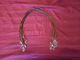 200x Halsketten geflochtenem Leder Collier cuir tressé ciré