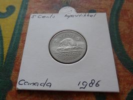 CANADA 5 Cents 1986