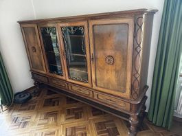 Antik Buffet Schrank Massivholz  Anrichte / Vitrine 