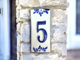 Keramik Hausnummer-Schild mit Nummer 5 - aus Mallorca ESP