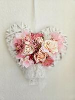 Geschenk Herz Kranz Shabby Chic Spitze Muttertag Geburtstag